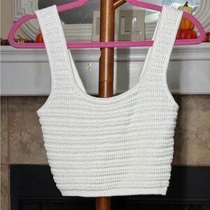 White Knit Women's Top